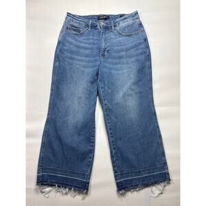 Judy Blue Medium Blue Cropped Ankle Wide-Leg Jeans